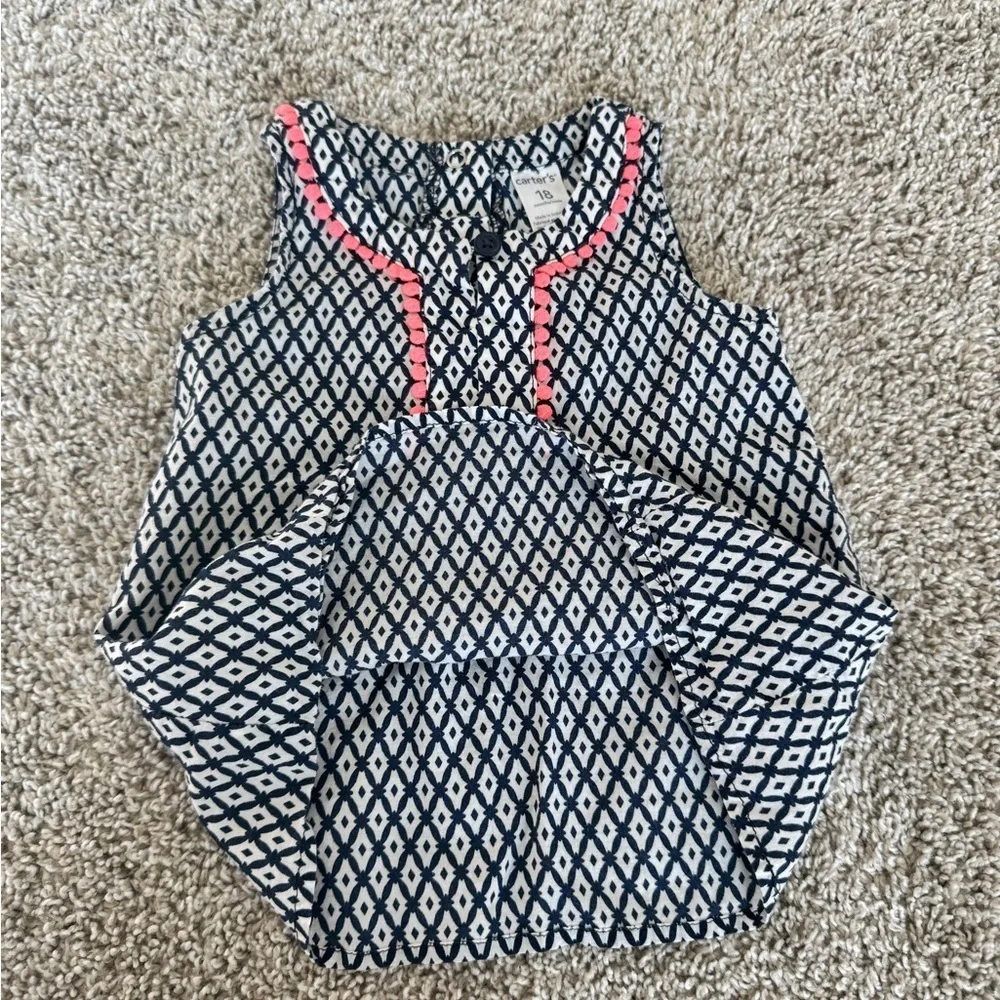 Carter’s Baby Girl Sleeveless Geometric Print Top Tank Top - Size 18 Months